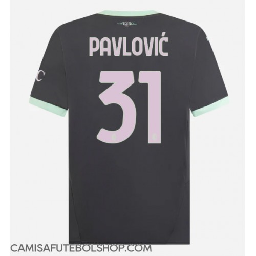 Camisa de time de futebol AC Milan Strahinja Pavlovic #31 Replicas 3º Equipamento 2024-25 Manga Curta